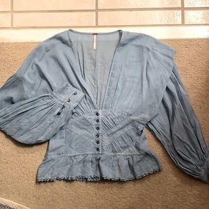 Free People light blue blouse
